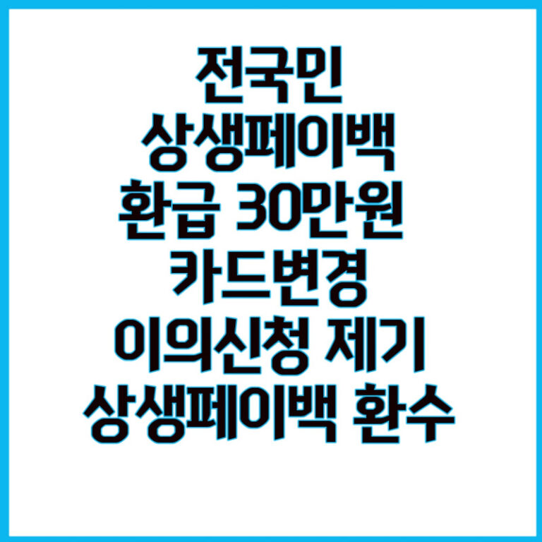 2025 상생페이백 카드변경 & 이의신청: 환급 실수 없이 30만원 챙기는 완벽 가이드