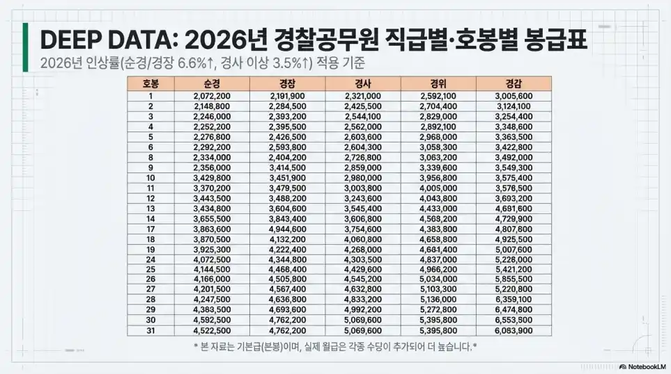 2026년 경찰 공무원 봉급표8