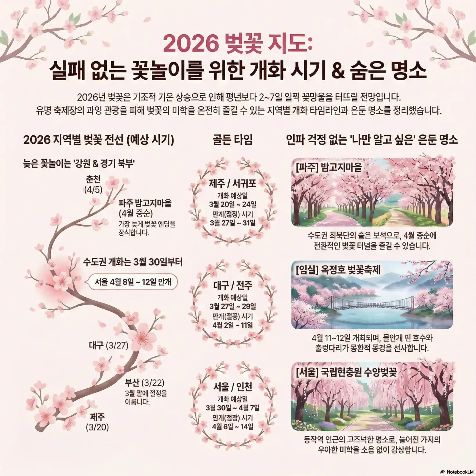 2026 한적한 벚꽃 명소 베스트308