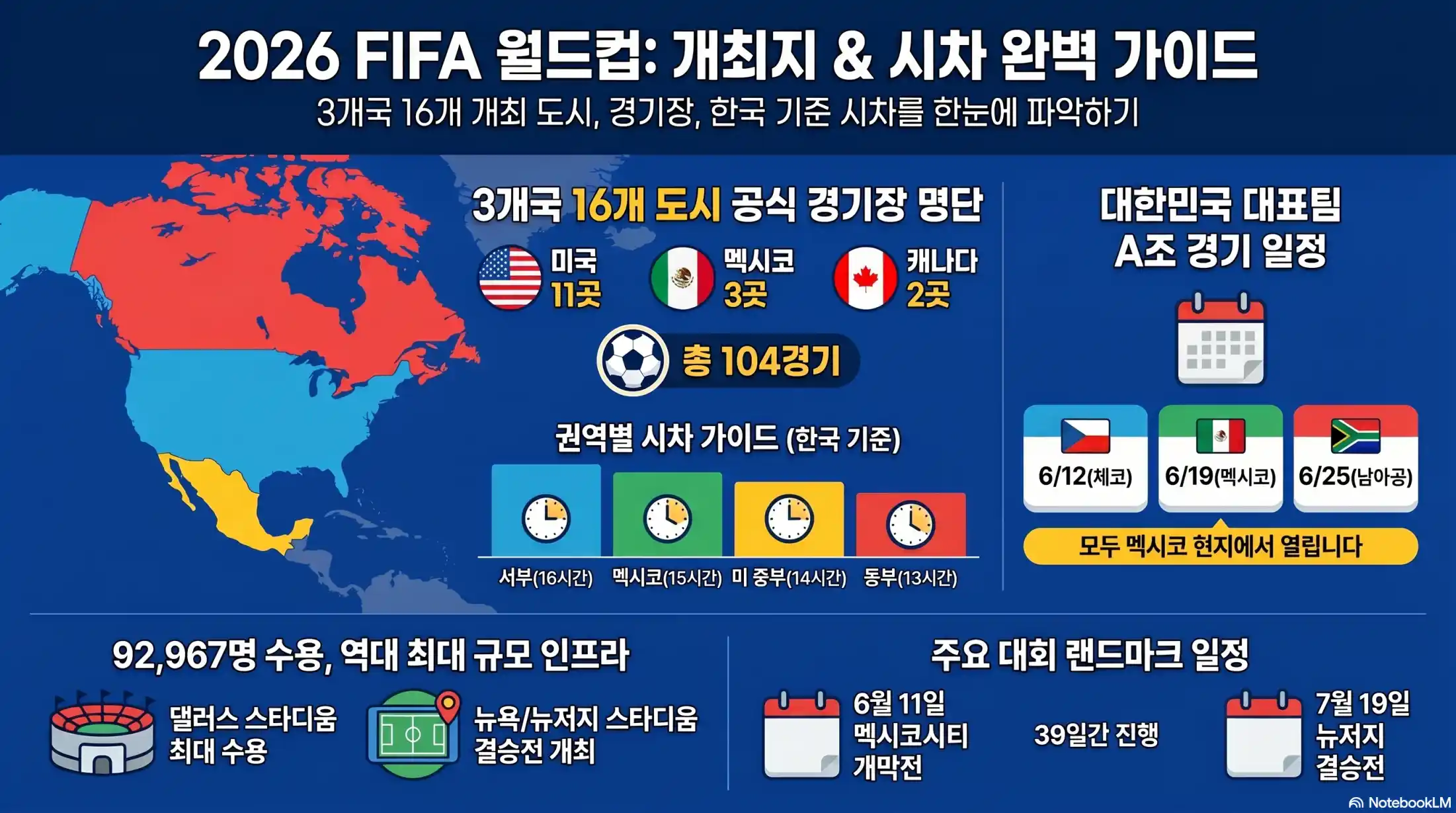 북중미 월드컵 개최지 경기장 명단 및 도시별 시차06