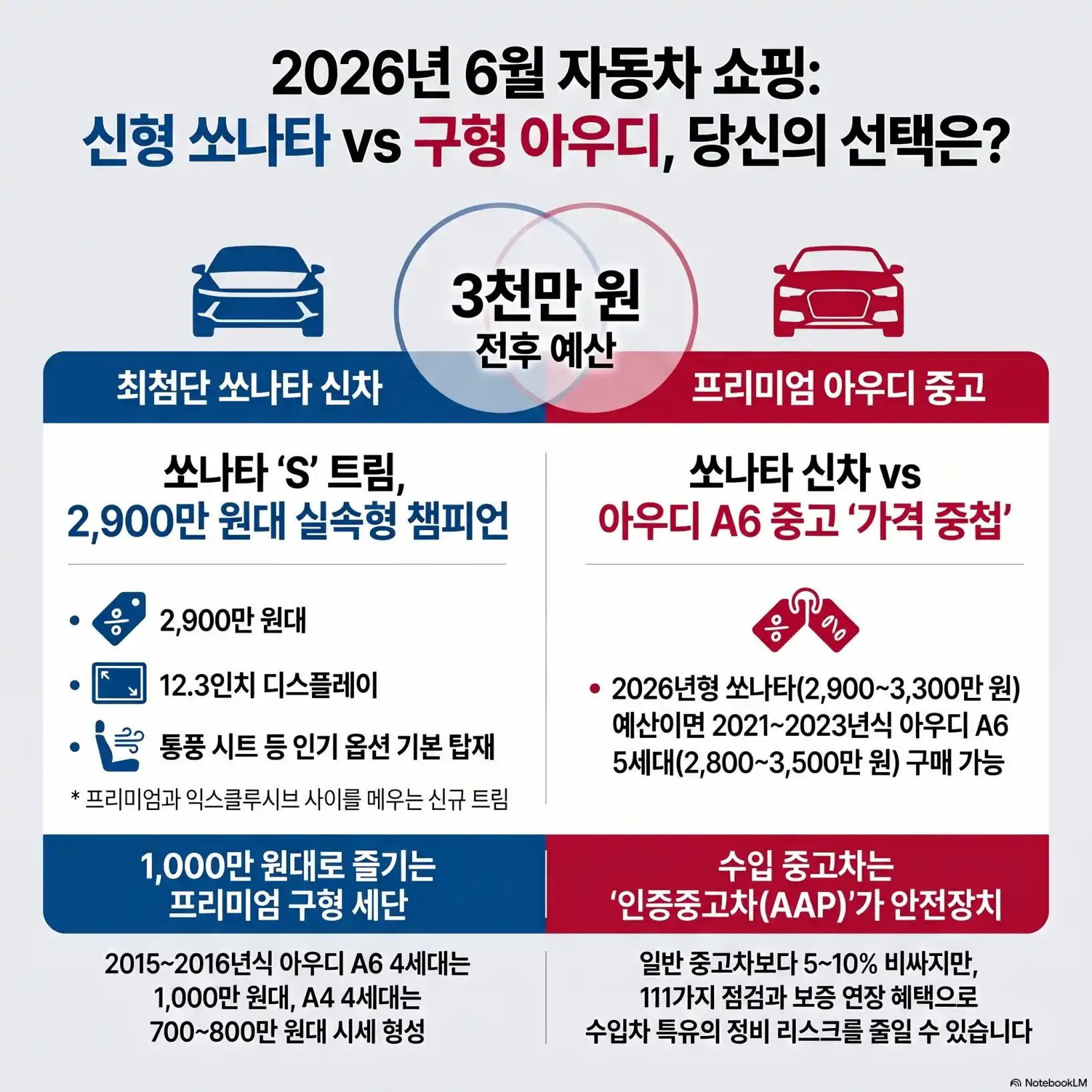 아우디 구형 세단, 쏘나타 가격대04