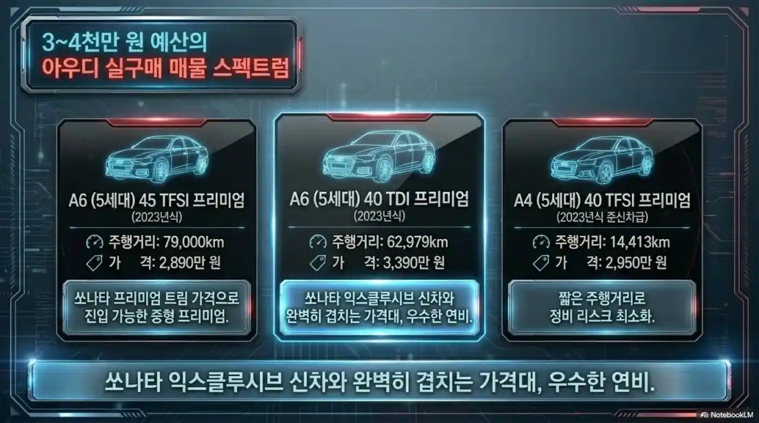 아우디 구형 세단, 쏘나타 가격대07