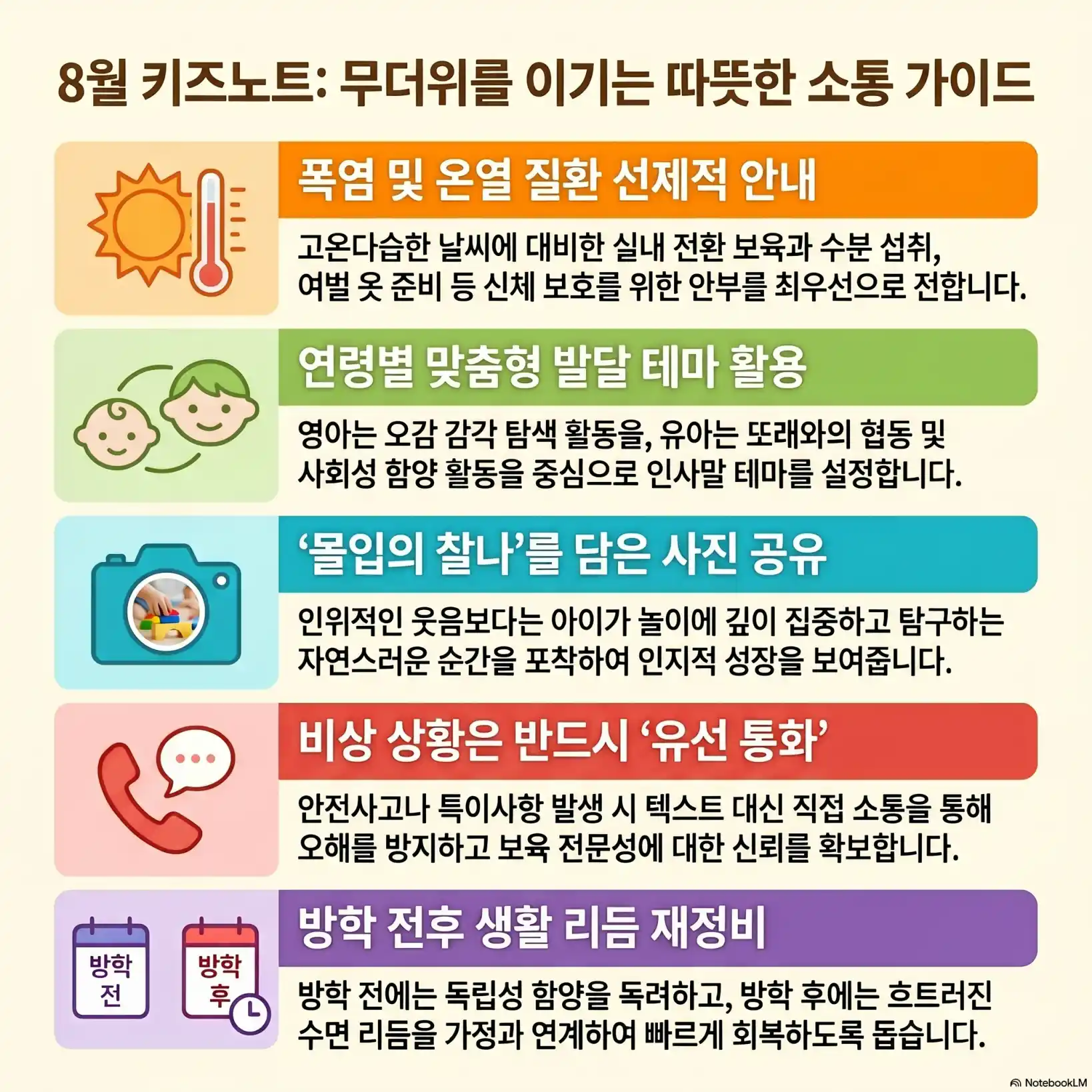 8월 키즈노트 인사말 40가지10