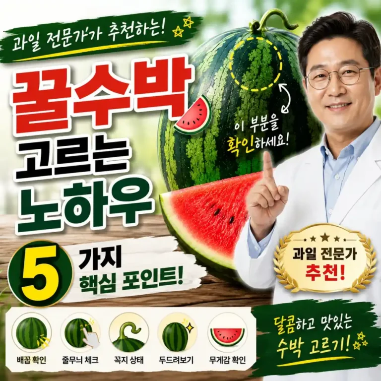 맛있는 꿀 수박 고르는 방법 노하우 3가지, 배꼽만 확인하세요
