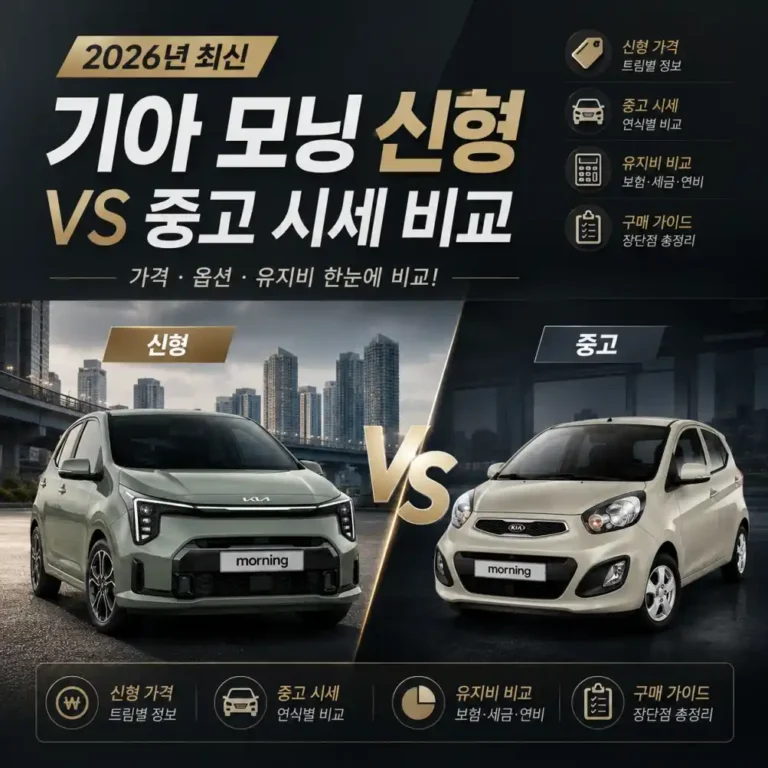 기아 모닝 신형 vs 중고 시세 비교, 한 달 동안 발품 팔고 내린 현실적인 결론