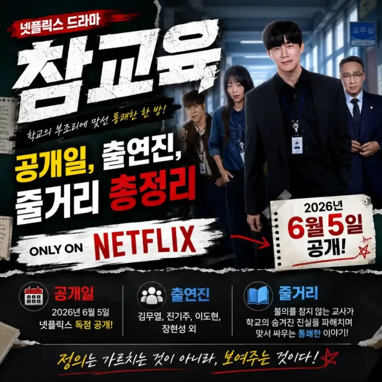 2026 넷플릭스 1위 참교육 드라마 줄거리, 등장인물 연기 솔직 리뷰