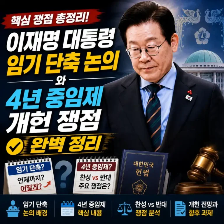이재명 임기 단축과 4년 중임제 개헌 2026 개헌 투표 불성립 사태