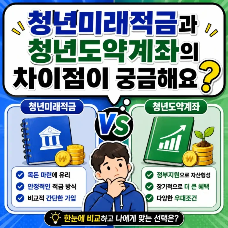 2026년 청년미래적금과 청년도약계좌의 차이점이 궁금해요