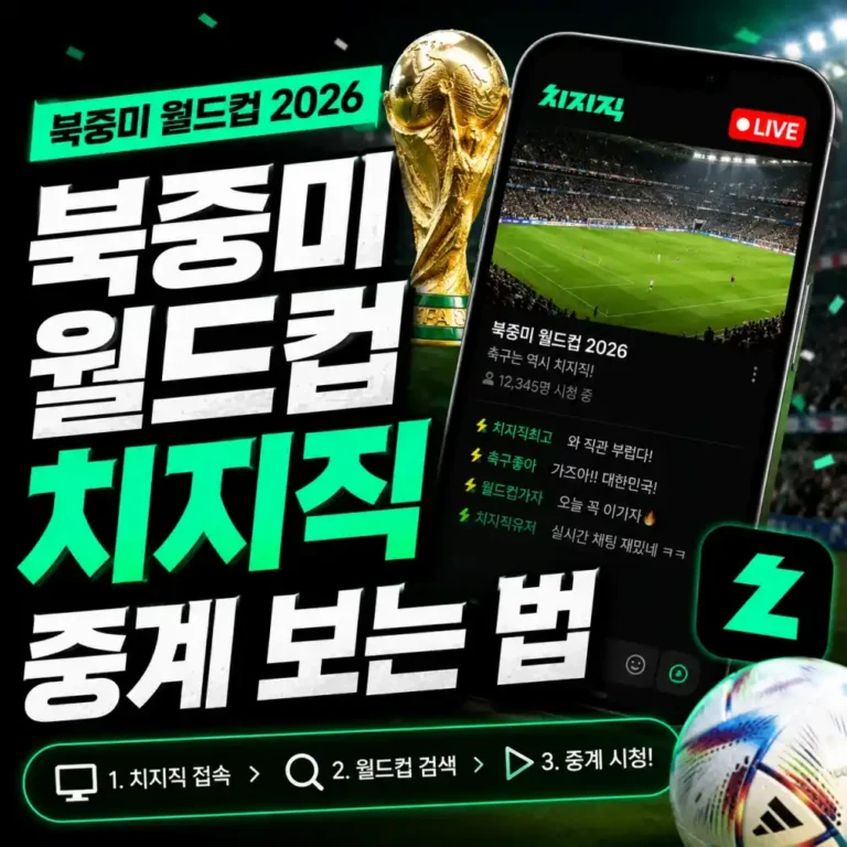 2026 북중미 월드컵 치지직 핸드폰으로 무료 중계 직접 본 후기, 꿀팁