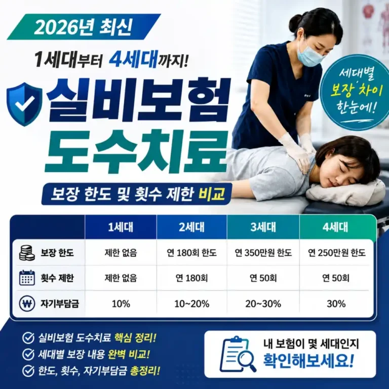 2026 도수치료 관리급여 전환, 1~4세대 실비보험 청구 막힌 부분 정리