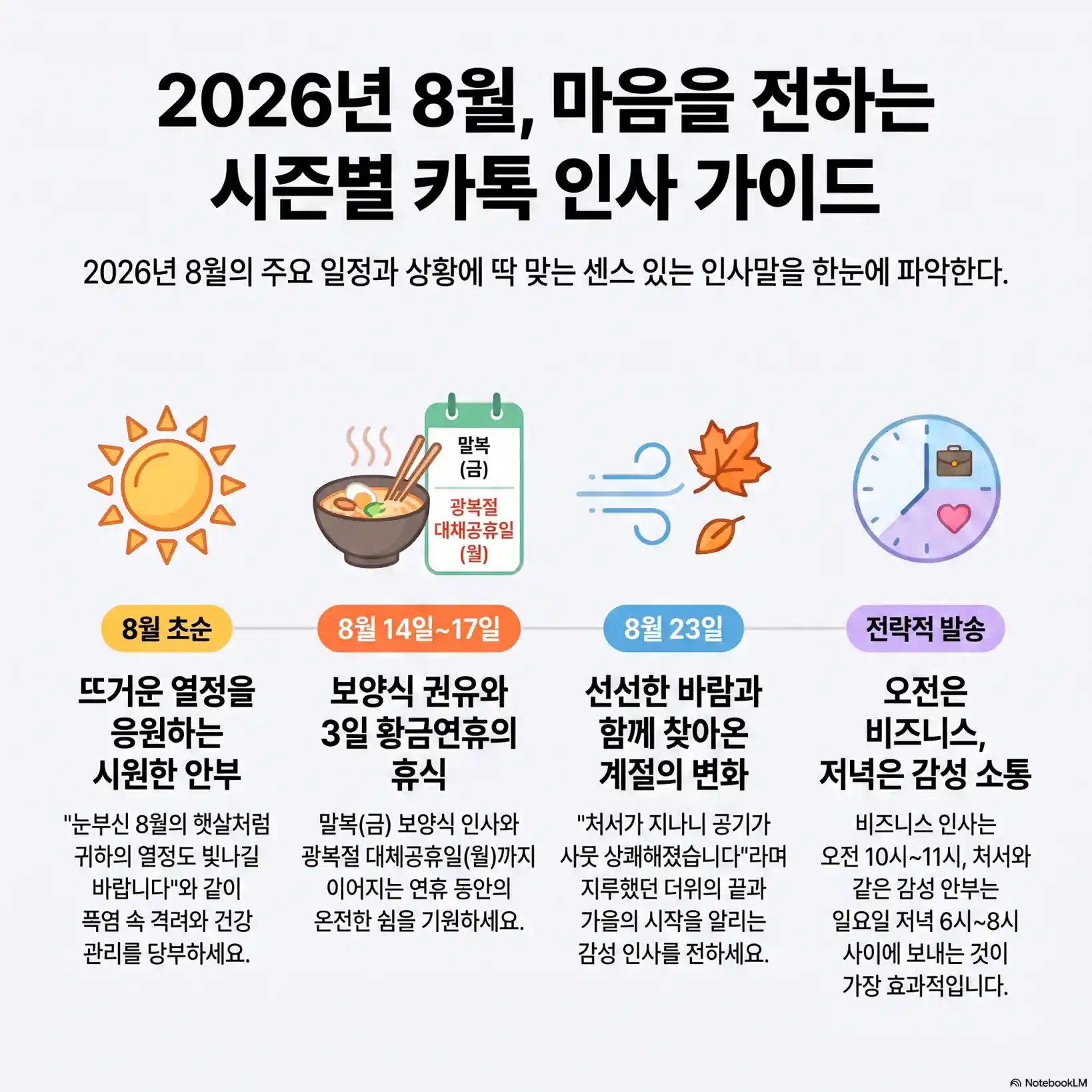 8월 여름 카톡 인사말 40가지 문구 추천08