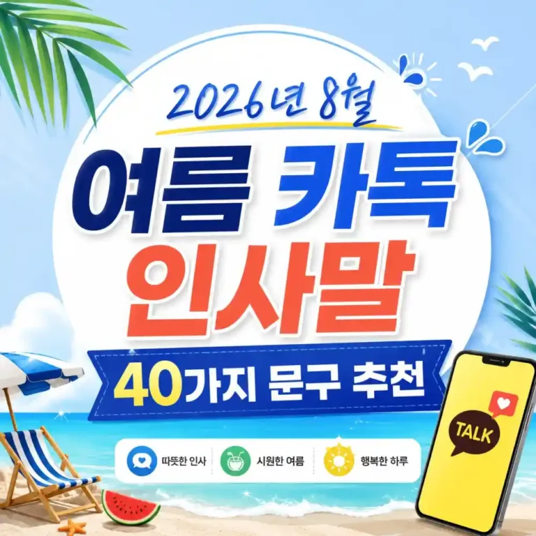 [2026년 최신] 8월 여름 카톡 인사말 & 안부문자 40가지 추천