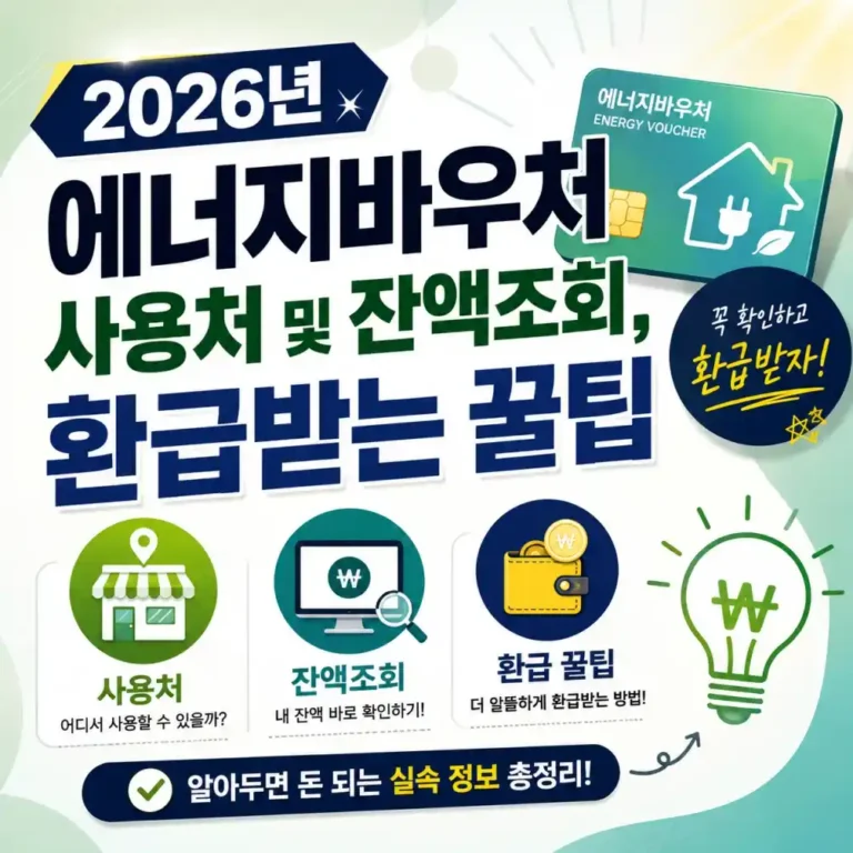 2026 에너지바우처 실시간 잔액조회 및 원룸 고시원 현금 환급 후기
