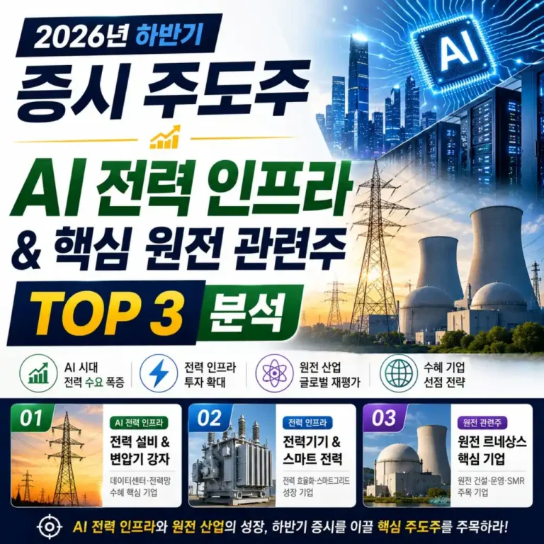 2026년 하반기 증시 주도주! AI 전력·원전주 TOP 3 직접 파본 후기