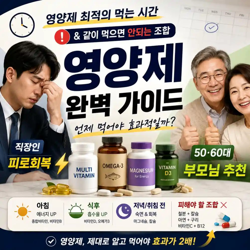 영양제 최적의 먹는 시간 시간