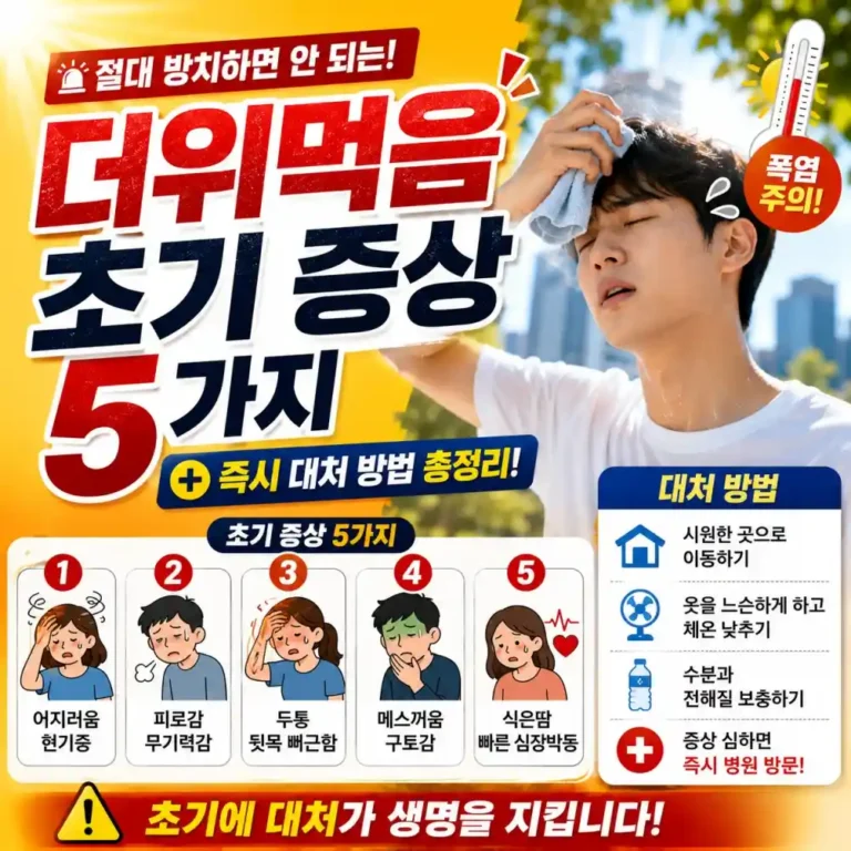 2026년 폭염 경보! ‘더위먹음’ 초기 증상 5가지, 대처법