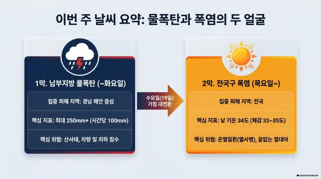 8월 3주차 날씨 예보: 비 언제까지 오나요?