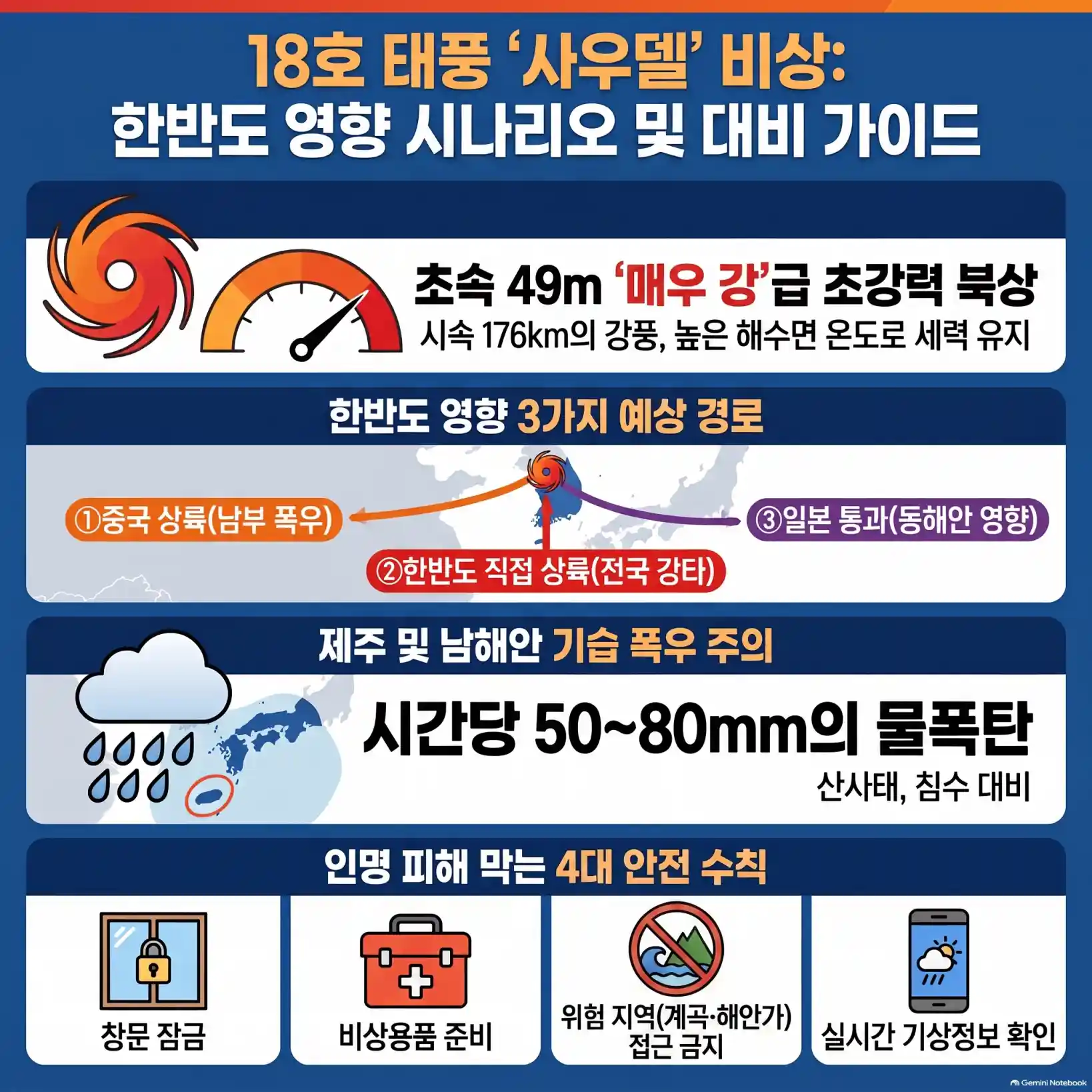 18호 태풍 사우델 예상 경로 및 한반도 영향 시나리오 3가지 06