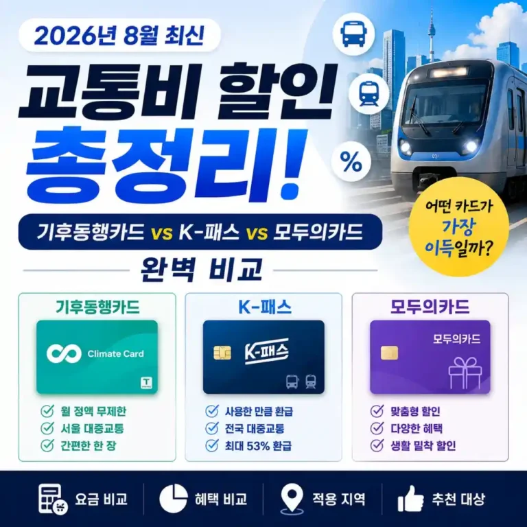 2026 대중교통비 총정리: 기후동행카드 종료, 모두의카드 혜택 완벽 비교