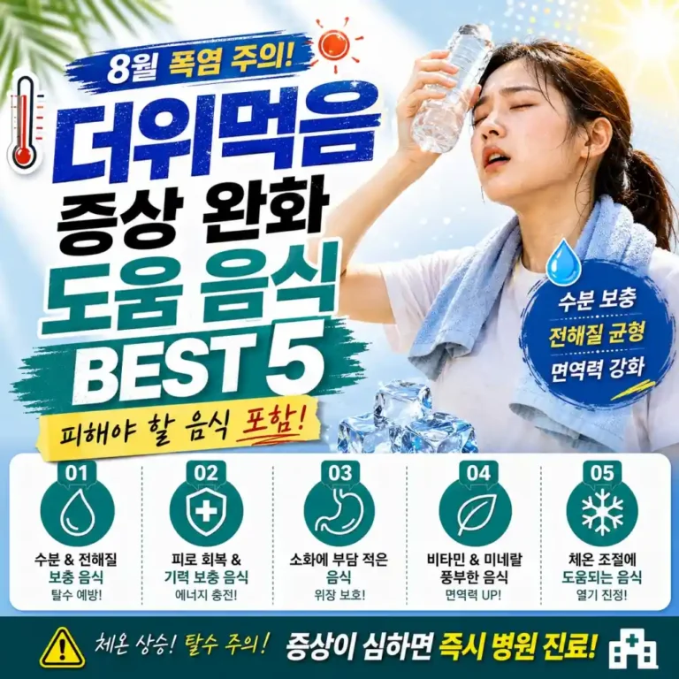 2026년 폭염 대비: 더위 먹음 증상 완화 좋은 음식 베스트 5 & 피해야 할 음식