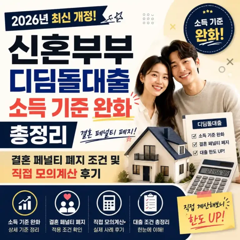 2026년 디딤돌대출 소득 기준 완화 완벽 정리 (결혼 페널티 폐지)
