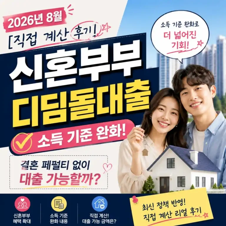 2026 신혼부부 디딤돌대출 소득 기준 완화, 맞벌이 결혼 페널티 100% 폐지 총정리