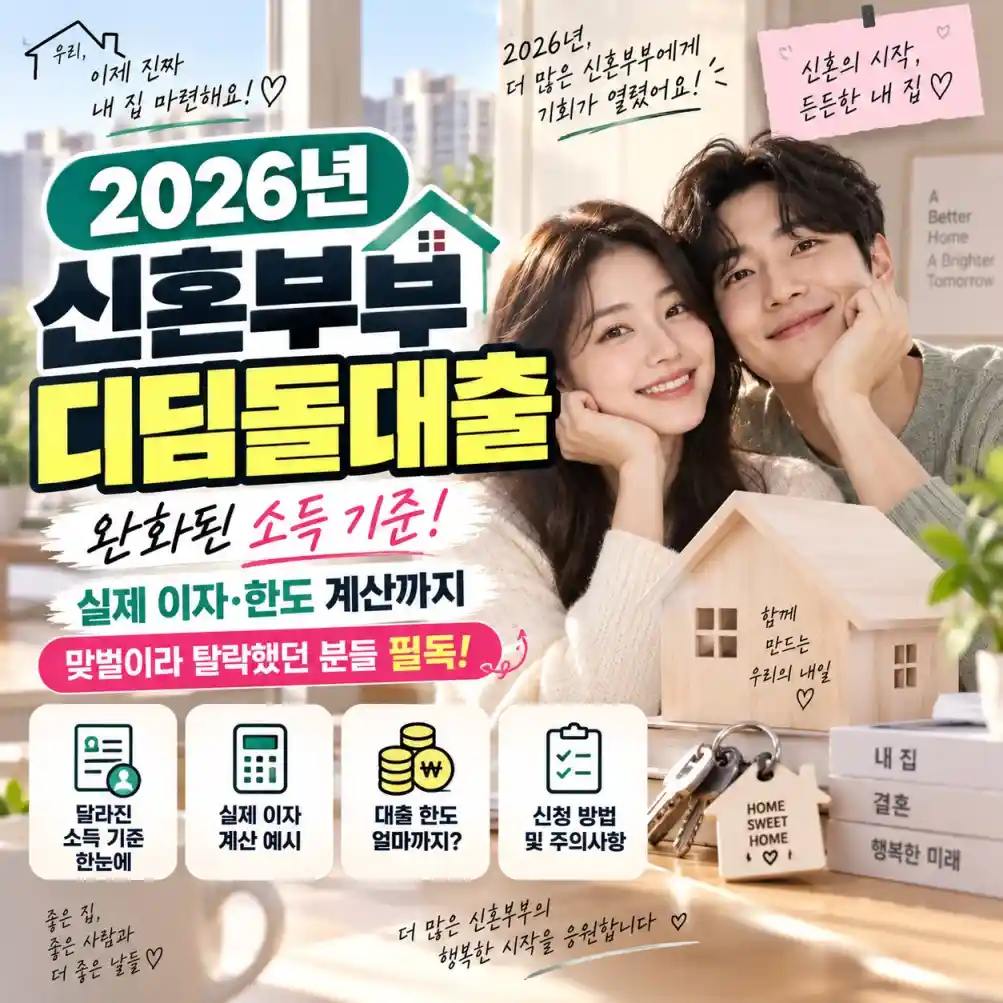 신혼부부 디딤돌대출 완화된 소득 기준 및 실제 이자·한도 계산03