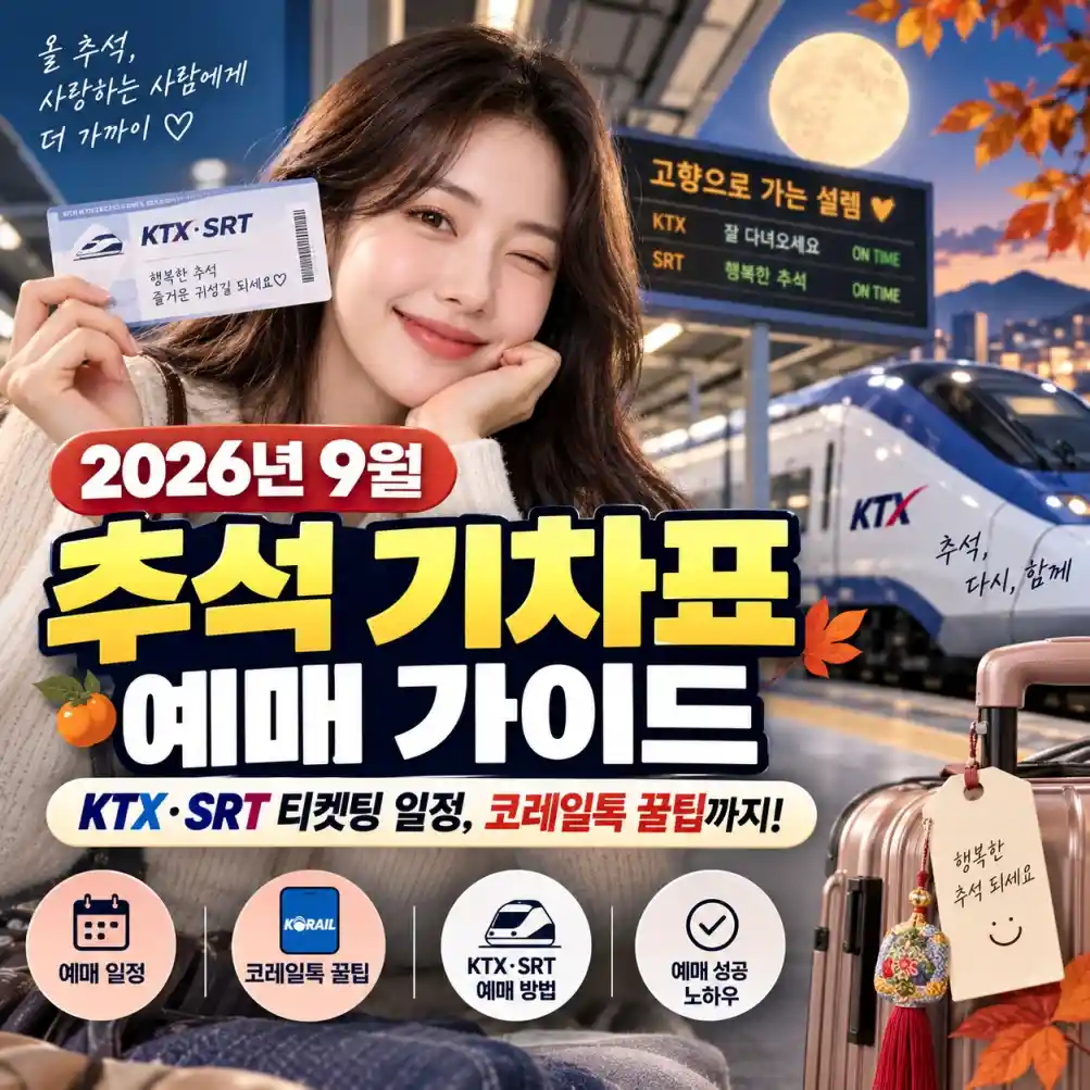 추석 기차표 예매 가이드|KTX·SRT 티켓팅 일정11
