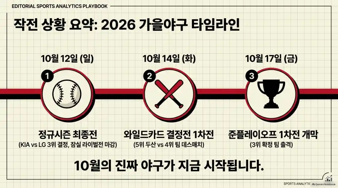 KBO 3위 누구? KIA·LG·두산 막판 순위 싸움