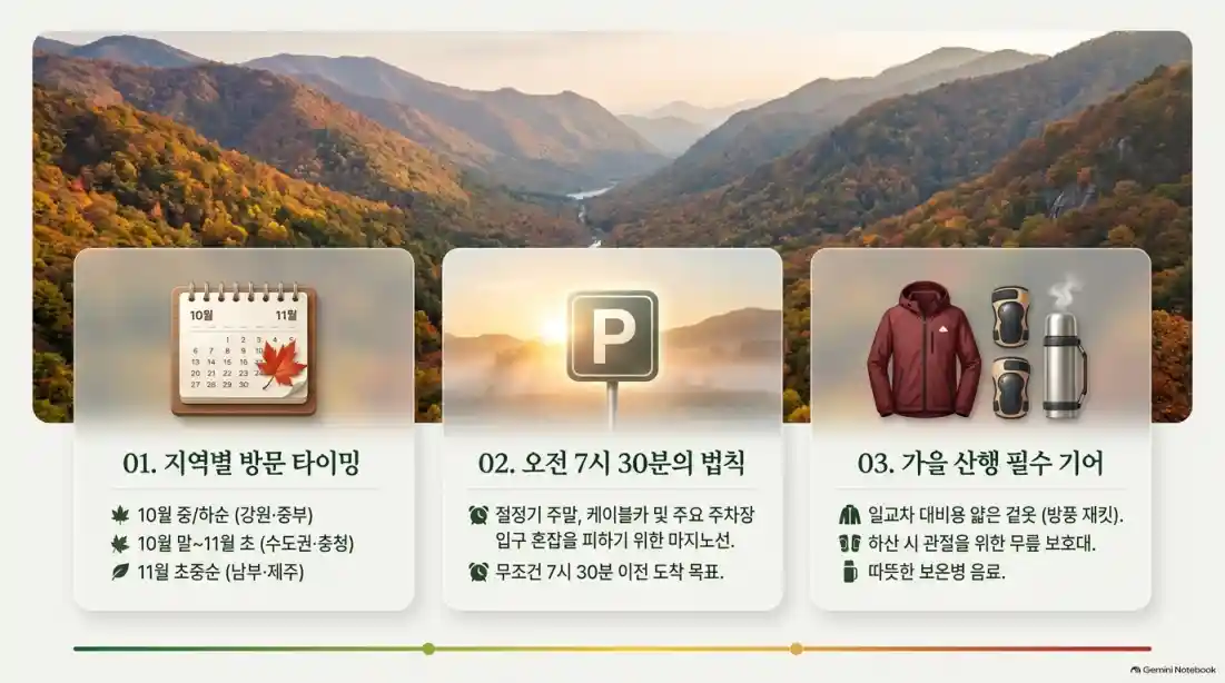 2026 전국 가을 단풍 절정 시기 언제 절정?