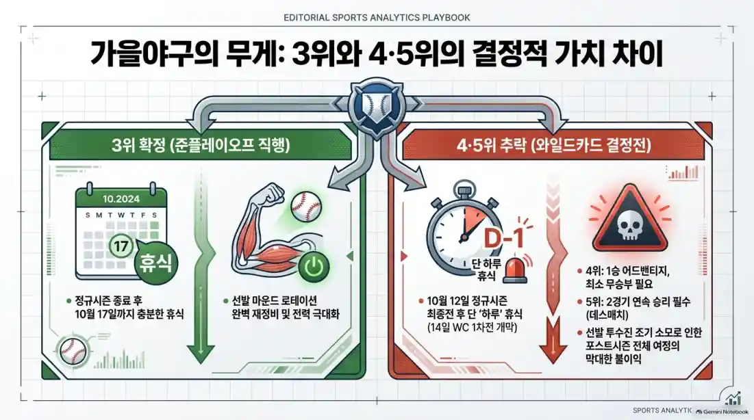 KBO 3위 누구? KIA·LG·두산 막판 순위 싸움